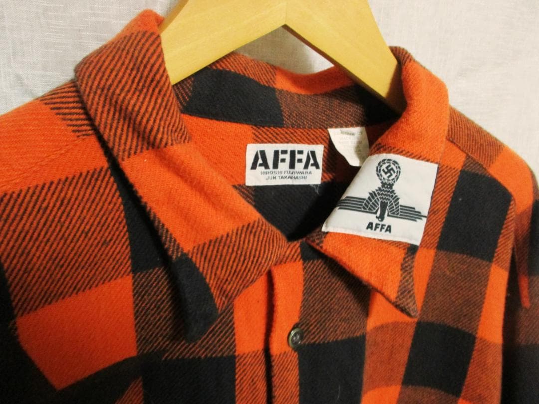 AFFA 思想家 ネルシャツ マルクス オレンジ×ブラック ｌサイズ 激レア
