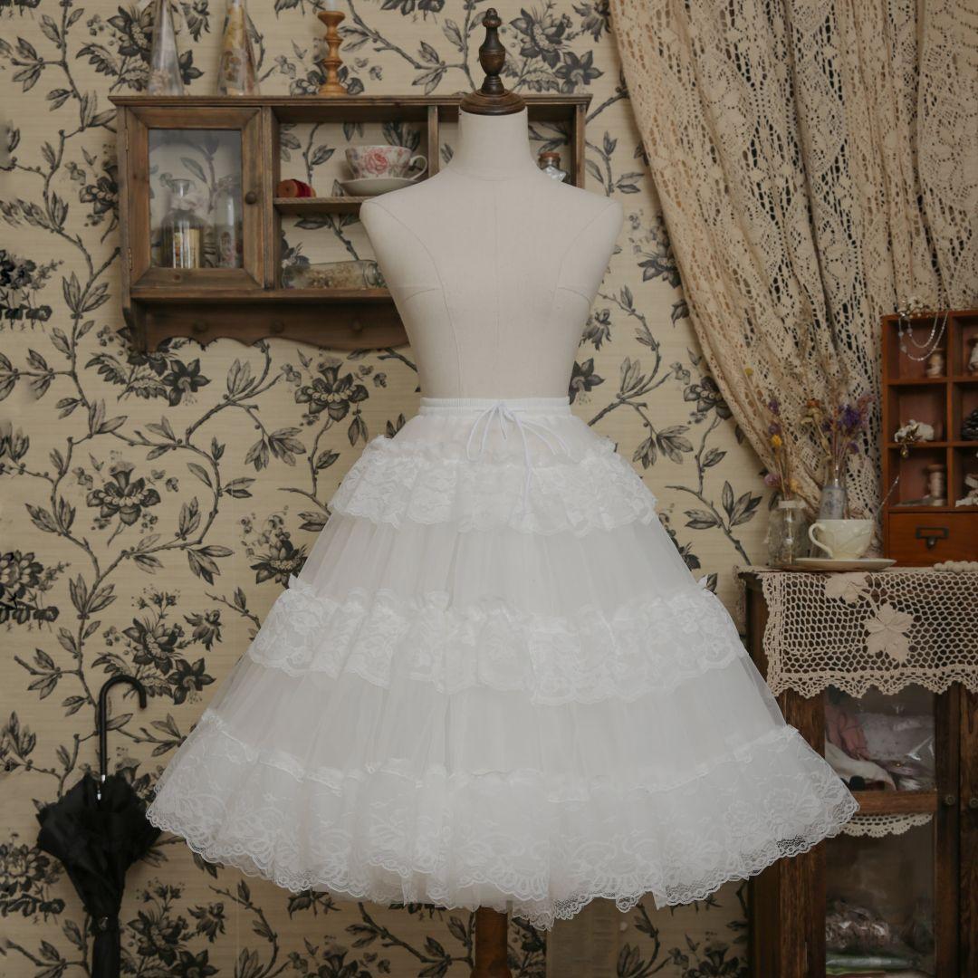 星箱works 65cm スーパーボリュームチュールパニエスカート ホワイト 白