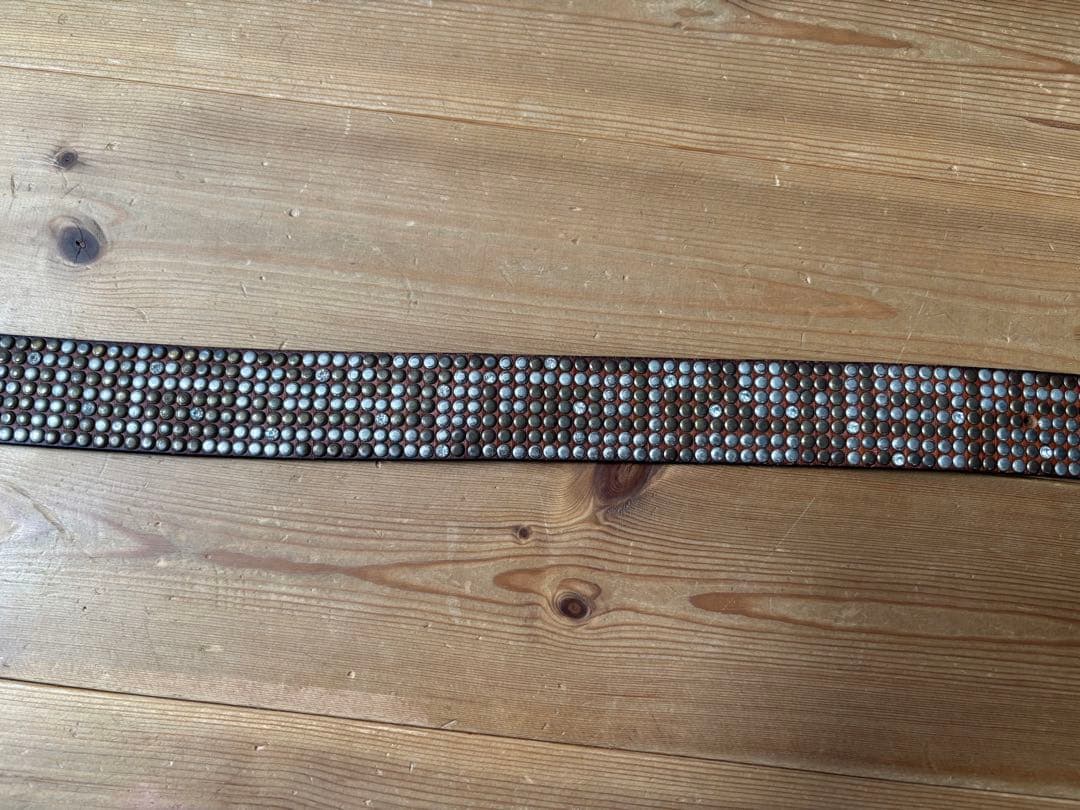 HTC スタッズラインストーンレザーベルト　M