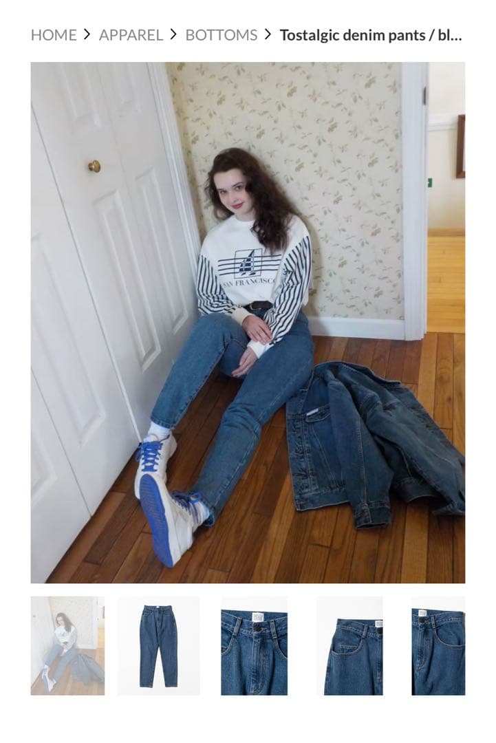 【美品】Tostalgicclothing denim pants/blue Ｍ