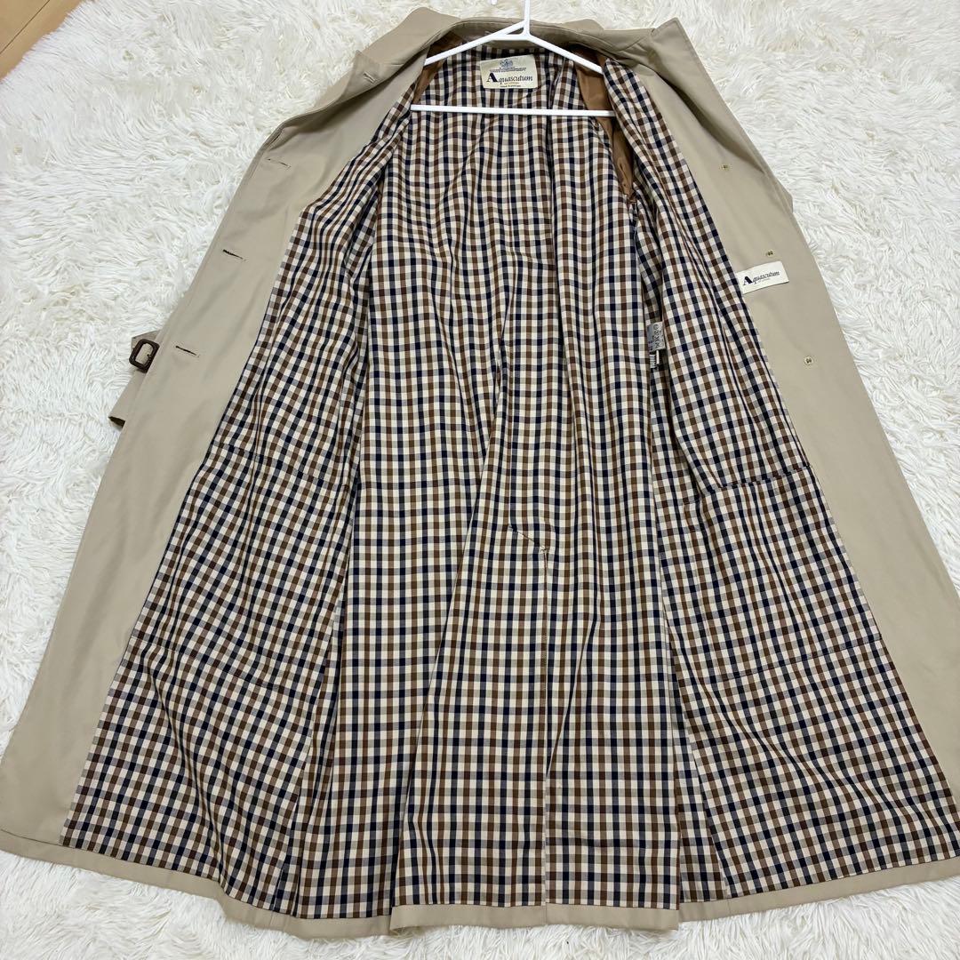 (美品)Aquascutum　トレンチコート　イングランド製　ベルト付　ベージュ