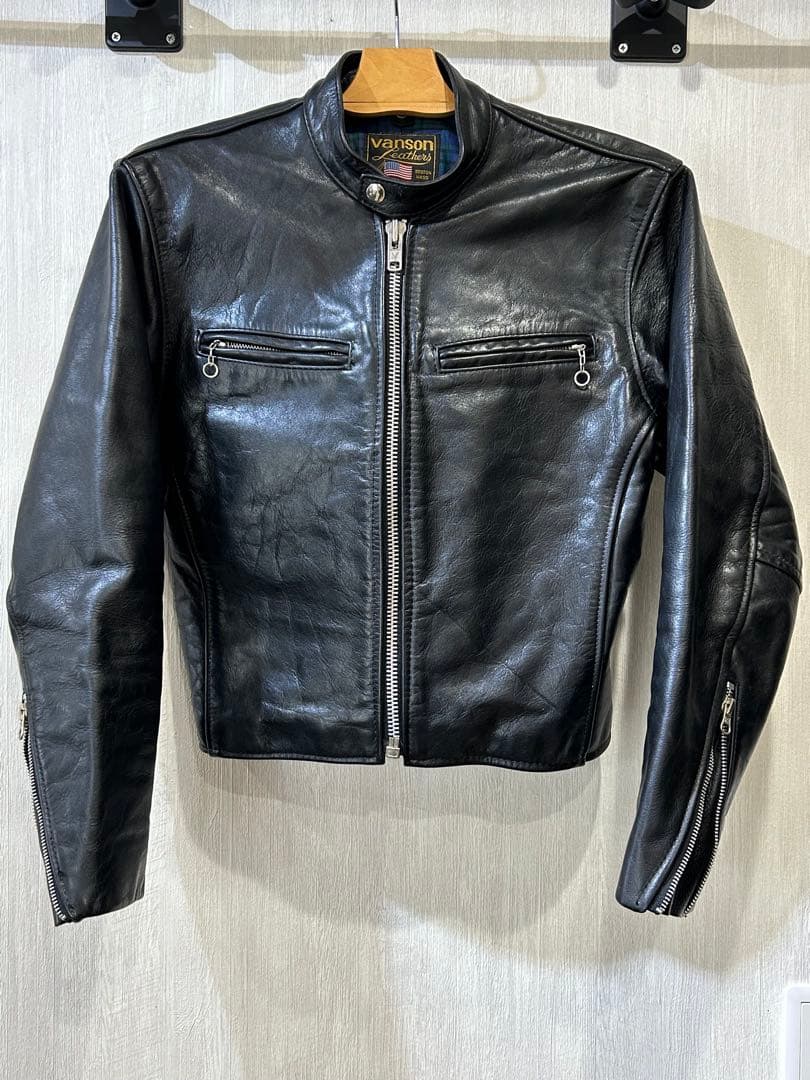Vansonブラック レザー シングルライダース　 コメットCOMETサイズ38