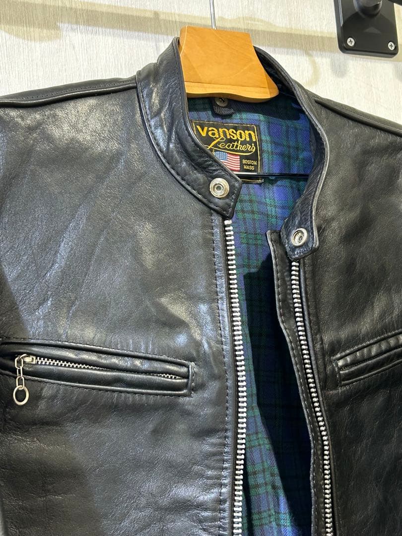 Vansonブラック レザー シングルライダース　 コメットCOMETサイズ38