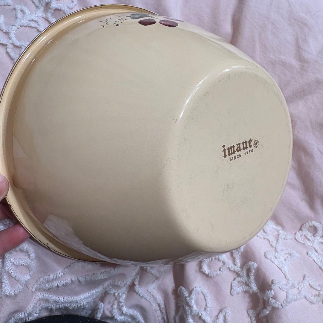 イマン　imane いちご　ストロベリー　アンティーク　レトロ　ホーローボウル