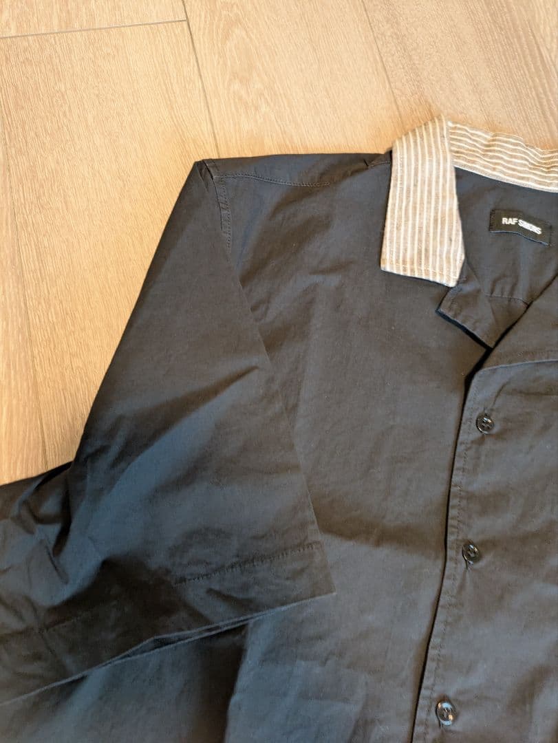 ラフシモンズ ブラック半袖シャツ 50