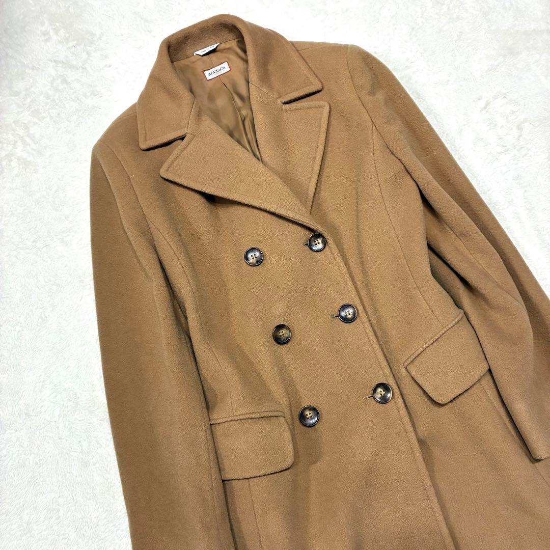 マックスマーラ ダブルブレスト ロングコート キャメル L イタリア製