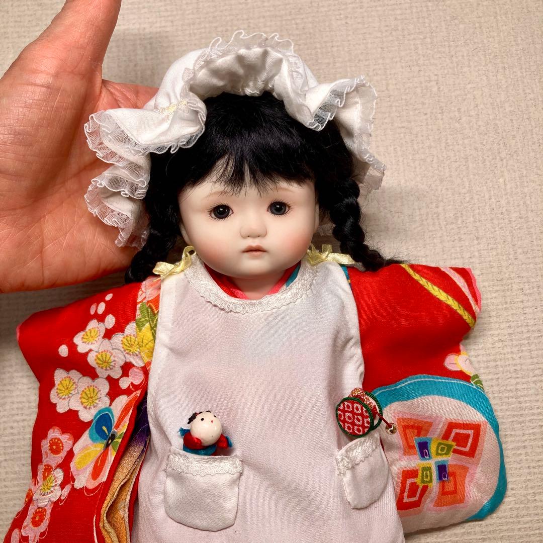 市松人形 ⭐︎ 三つ編みの小さな女の子 ⭐︎ 創作ビスクドール ⭐︎ 抱き人形