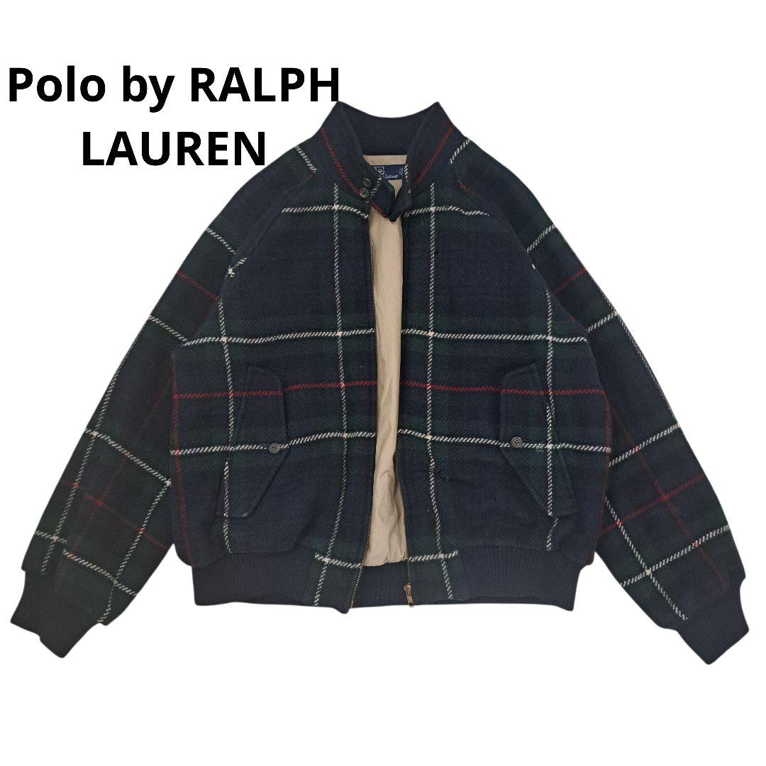 訳あり特価 ポロラルフローレン タータンチェック ウール ハリントンジャケット