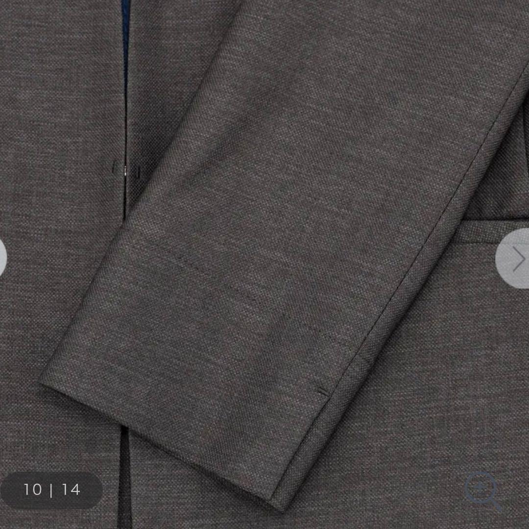 【限定値下げ】AOKI 麻調グレー スーツ上下セット15号