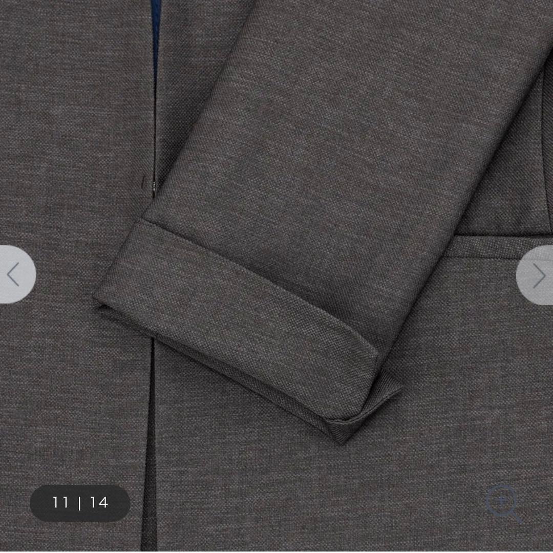 【限定値下げ】AOKI 麻調グレー スーツ上下セット15号