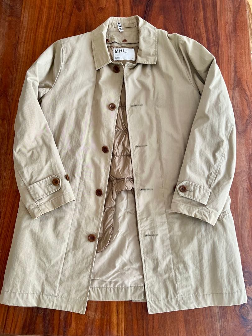 MHL. ステンカラーコート ベージュ　ダウンライナー付き