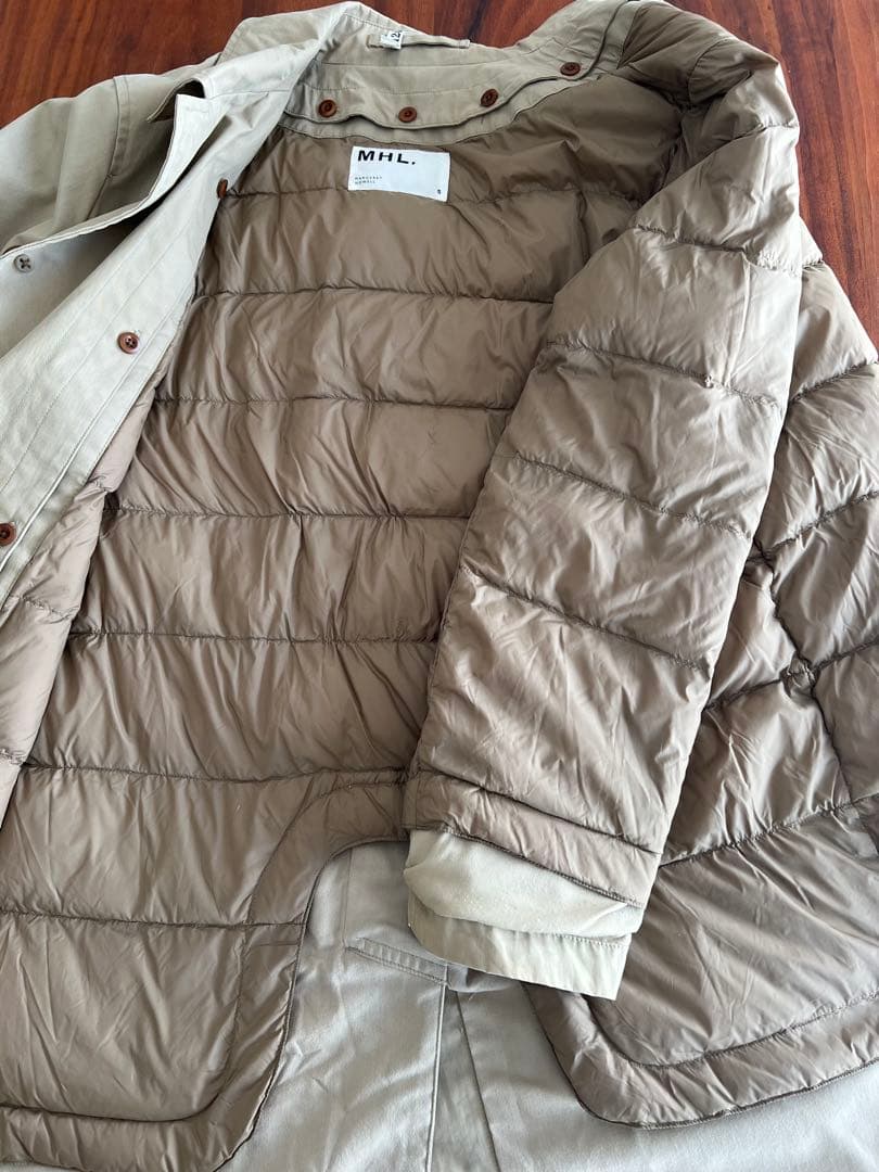 MHL. ステンカラーコート ベージュ　ダウンライナー付き
