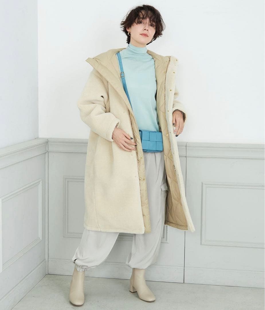 NOLLEY'S ×TAION ダイヤキルト×ボアロングダウン(リバーシブル)