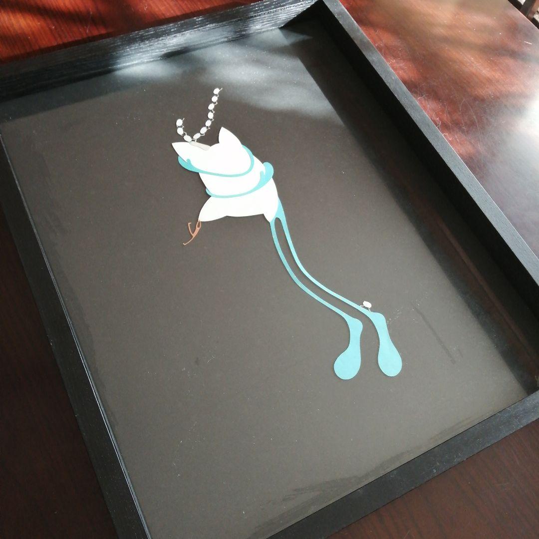 【筑紫哲也ご息女】筑紫ゆうな　切り絵　枕　52.5cm