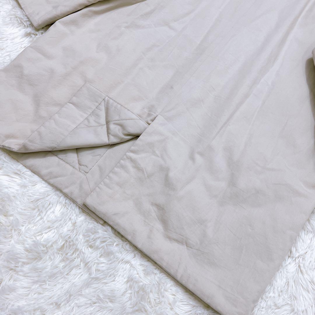 evam eva コットン パディング コート 中綿 ノーカラー ベージュ