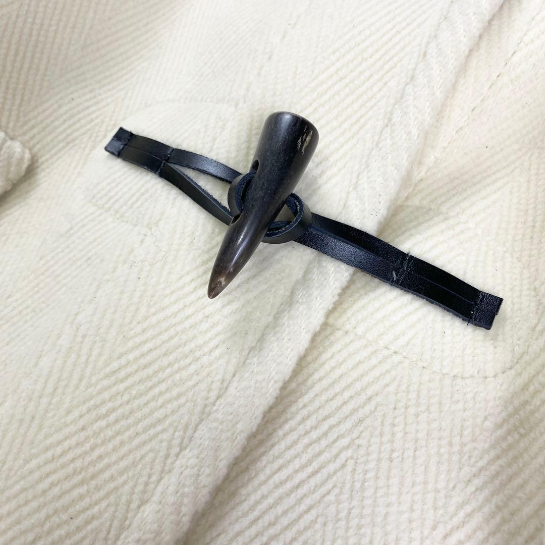 23区 ロングダッフルコート ヘリンボーン フード 大きサイズ 48 ホワイト