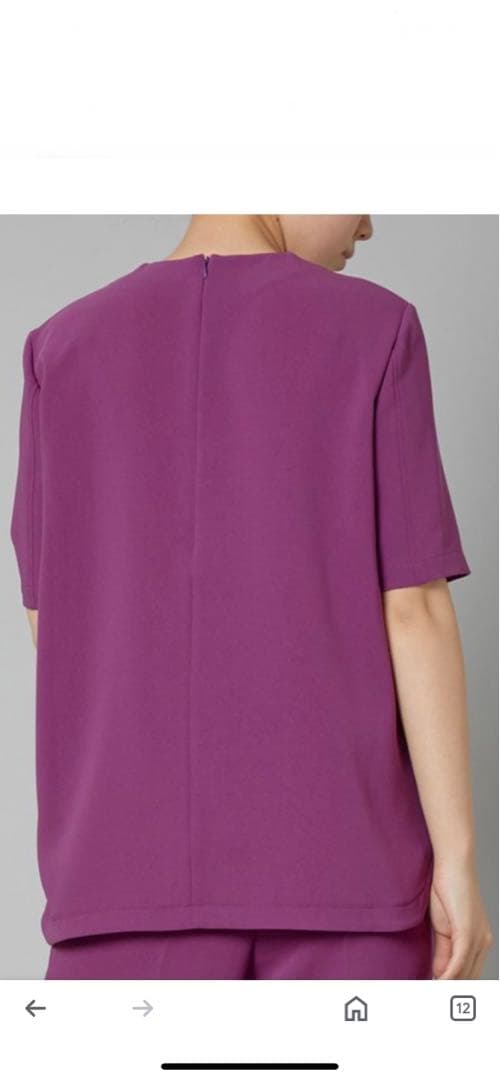 ribbon-bon theory luxe パープル　ブラウス　半袖