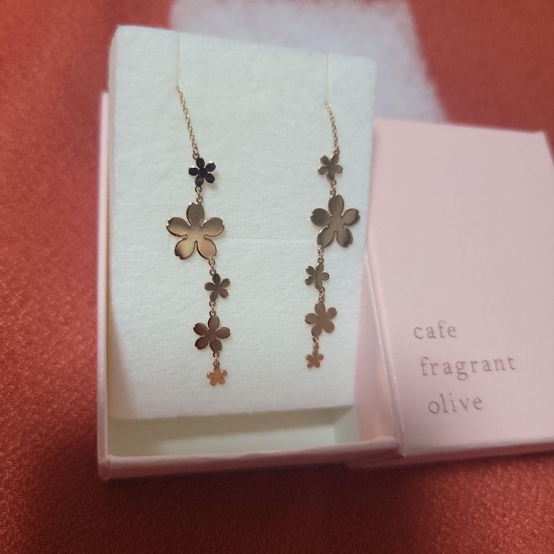 限定価格　即日発送　18金　18K ピンクゴールド　アメリカンピアス　さくら