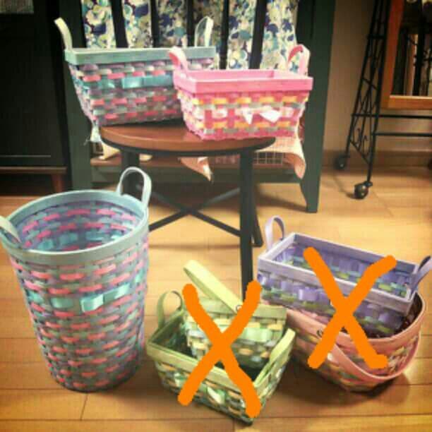 【在庫１】値下☆【未使用】水彩バスケット③