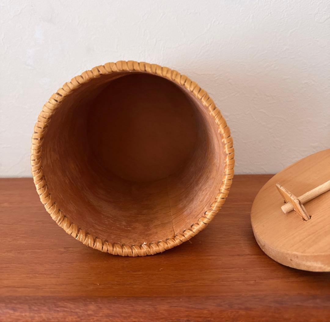 【北欧ヴィンテージ】白樺の筒形キャニスター