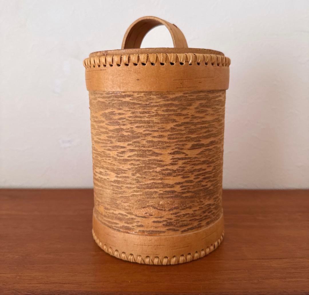 【北欧ヴィンテージ】白樺の筒形キャニスター