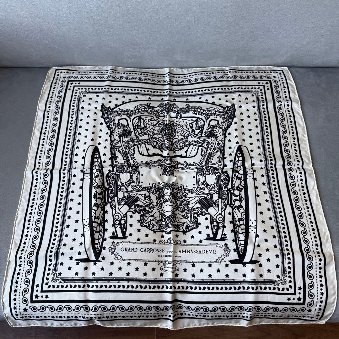 エルメス カレ 55 スカーフ グランキャロス シルク バンダナ