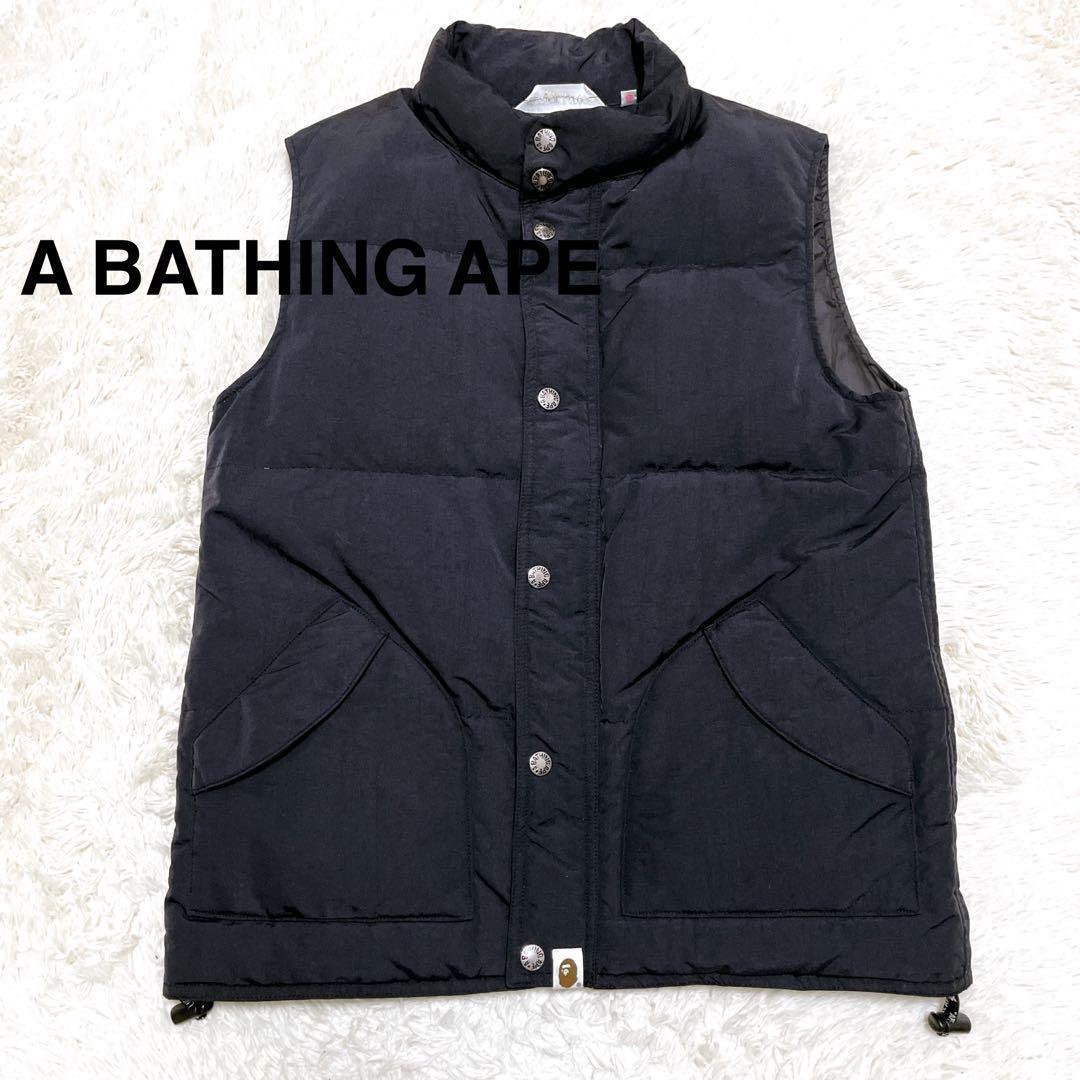 A BATHING APE ダウンベスト　ブラック　レディース　メンズ