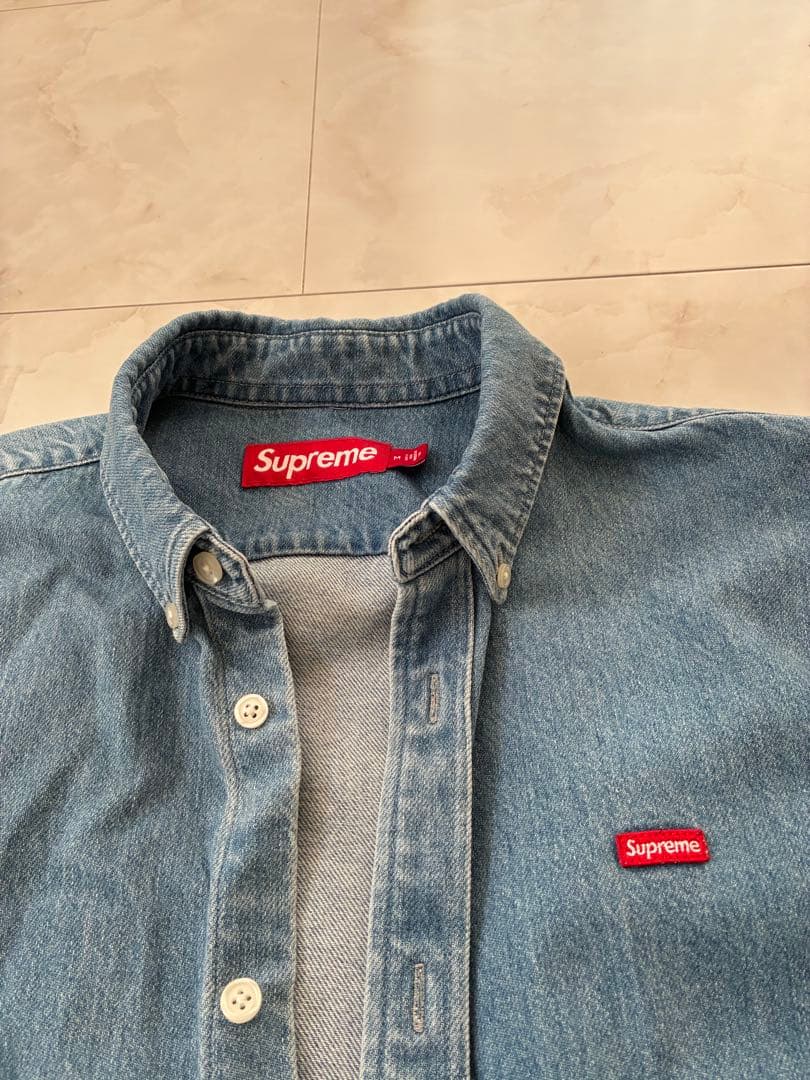 ★2回のみ使用★Supreme Small Box Shirtデニム ★Mサイズ