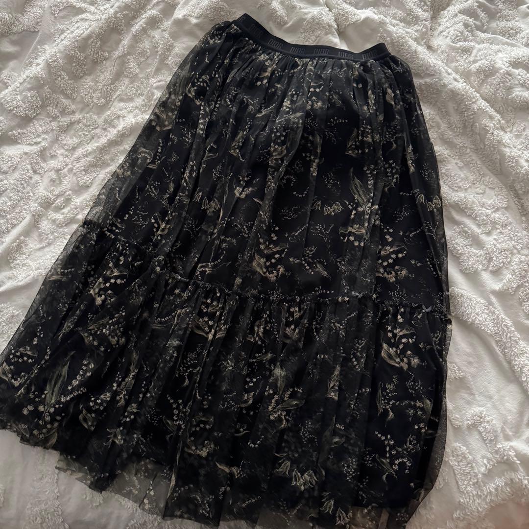 Dior キッズ　花柄シフォンスカート 定価16万