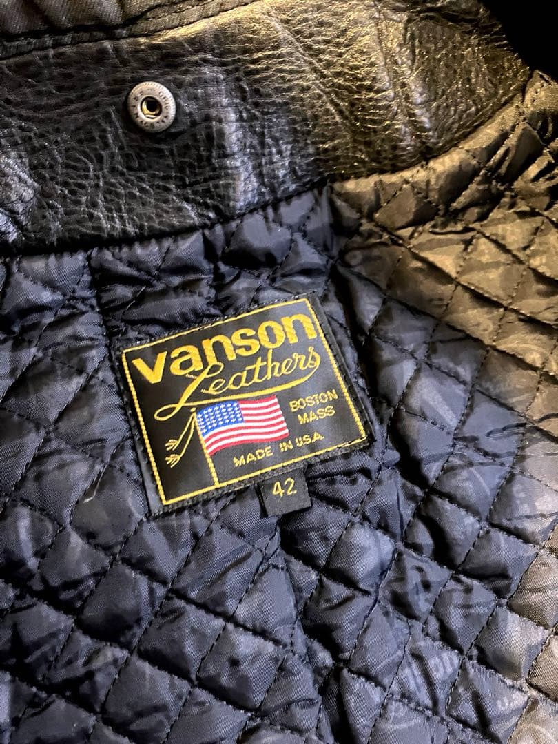 vanson 42 シルバーカスタム　レザー シングルライダース　キルティング