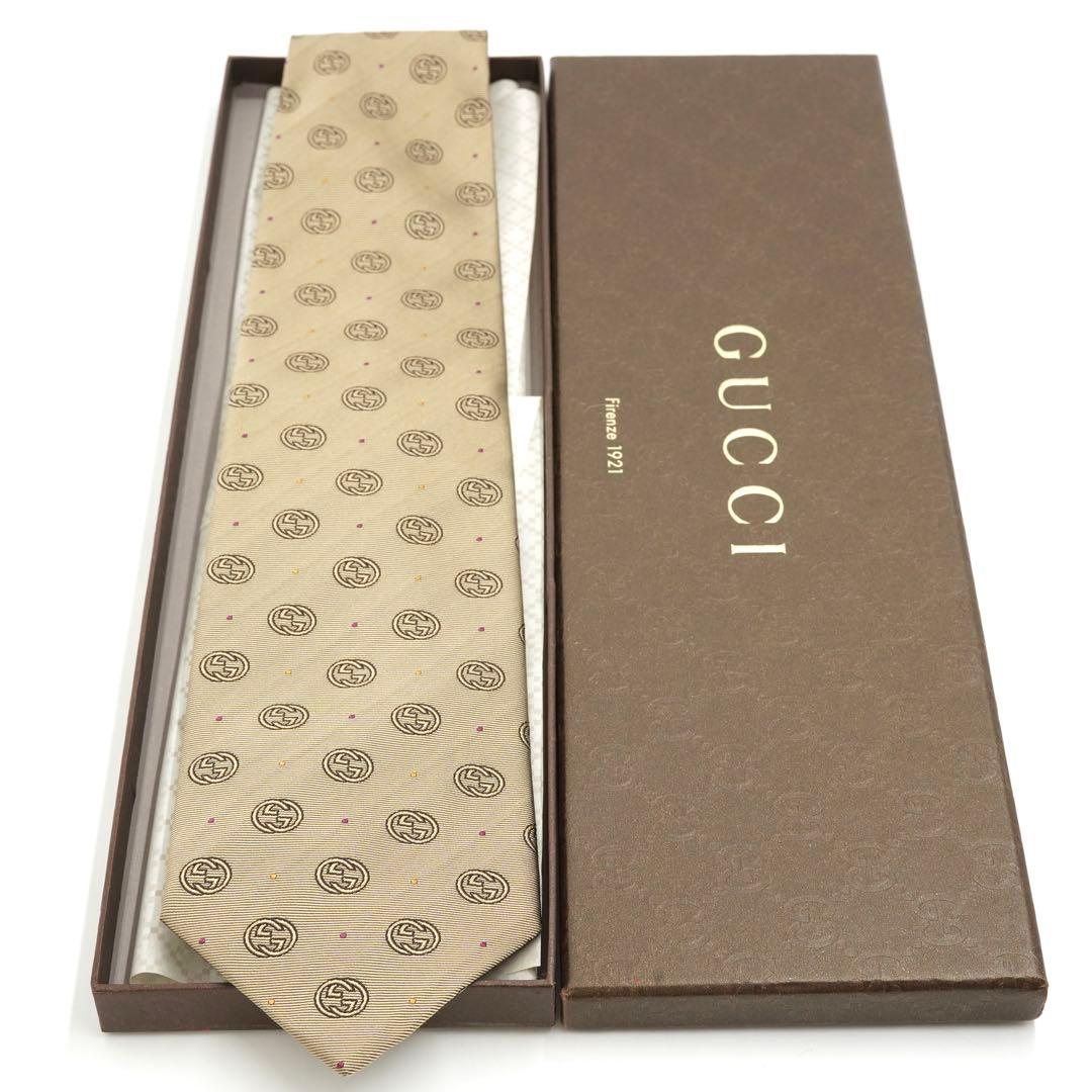✨新品同様✨　GUCCI グッチ　ネクタイ　GG インターロッキング　ドット