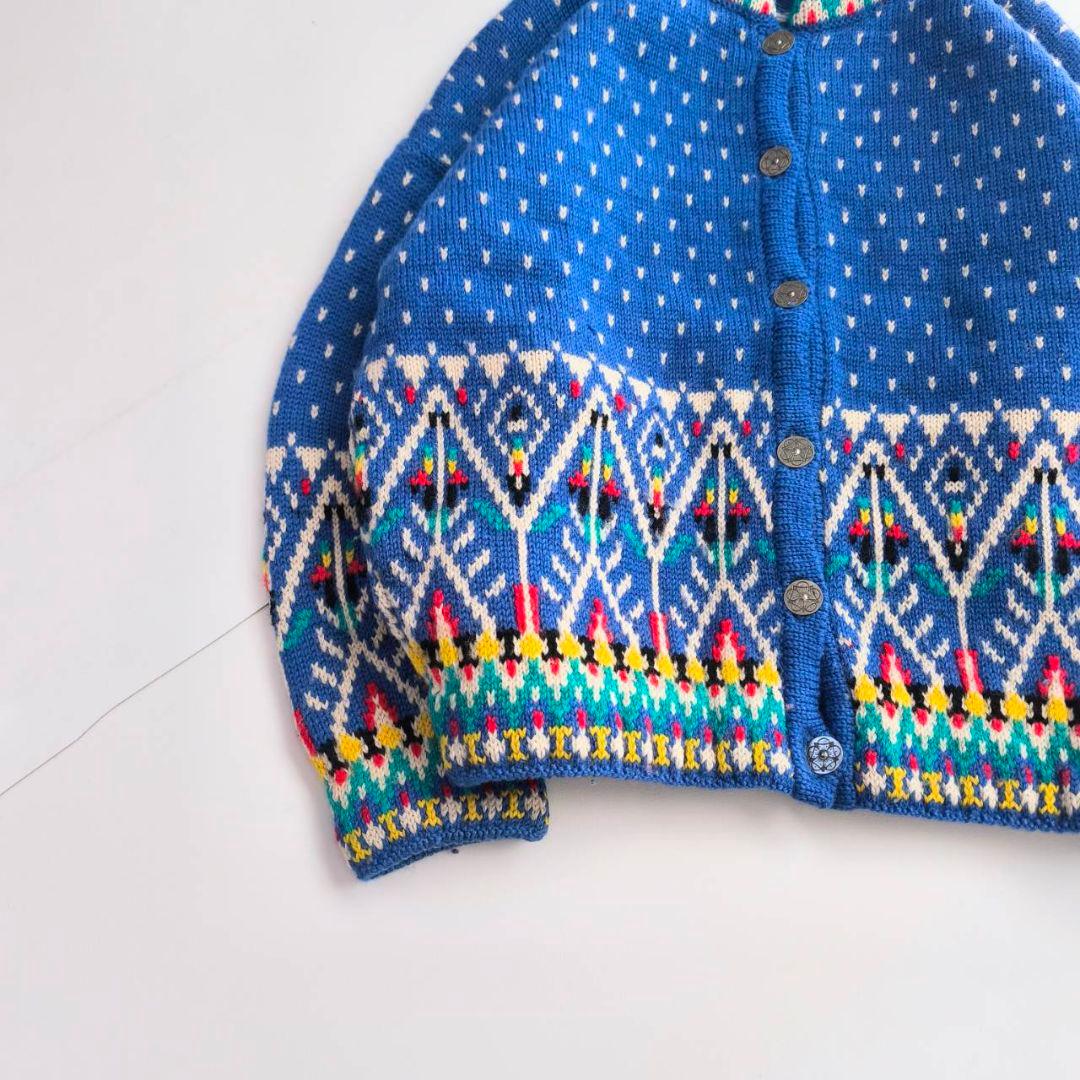 ダーレオブノルウェー ノルディックカーディガン チロリアンニット　花柄　　A1
