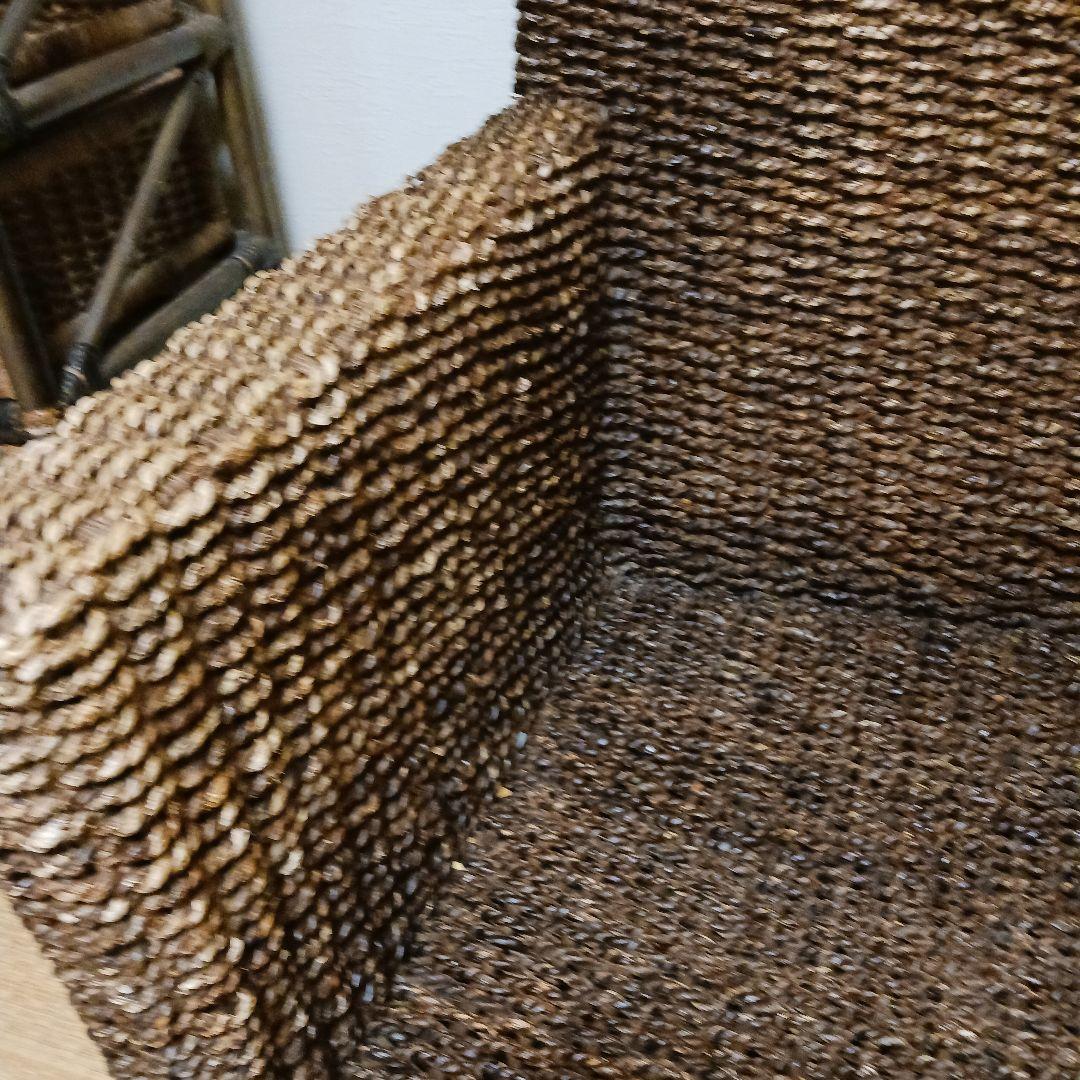 ラタン風アーム付き座椅子 ダークブラウン