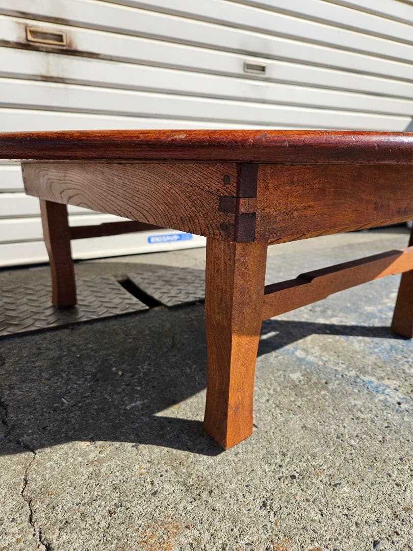 日本のアンティーク 木製のちゃぶ台 折り畳み フォールディング 丸テーブル 座卓