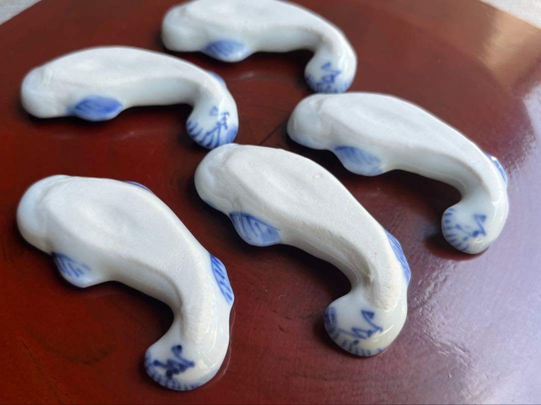 九谷焼　須田菁華　 鯰形　箸置き　珍味　5点