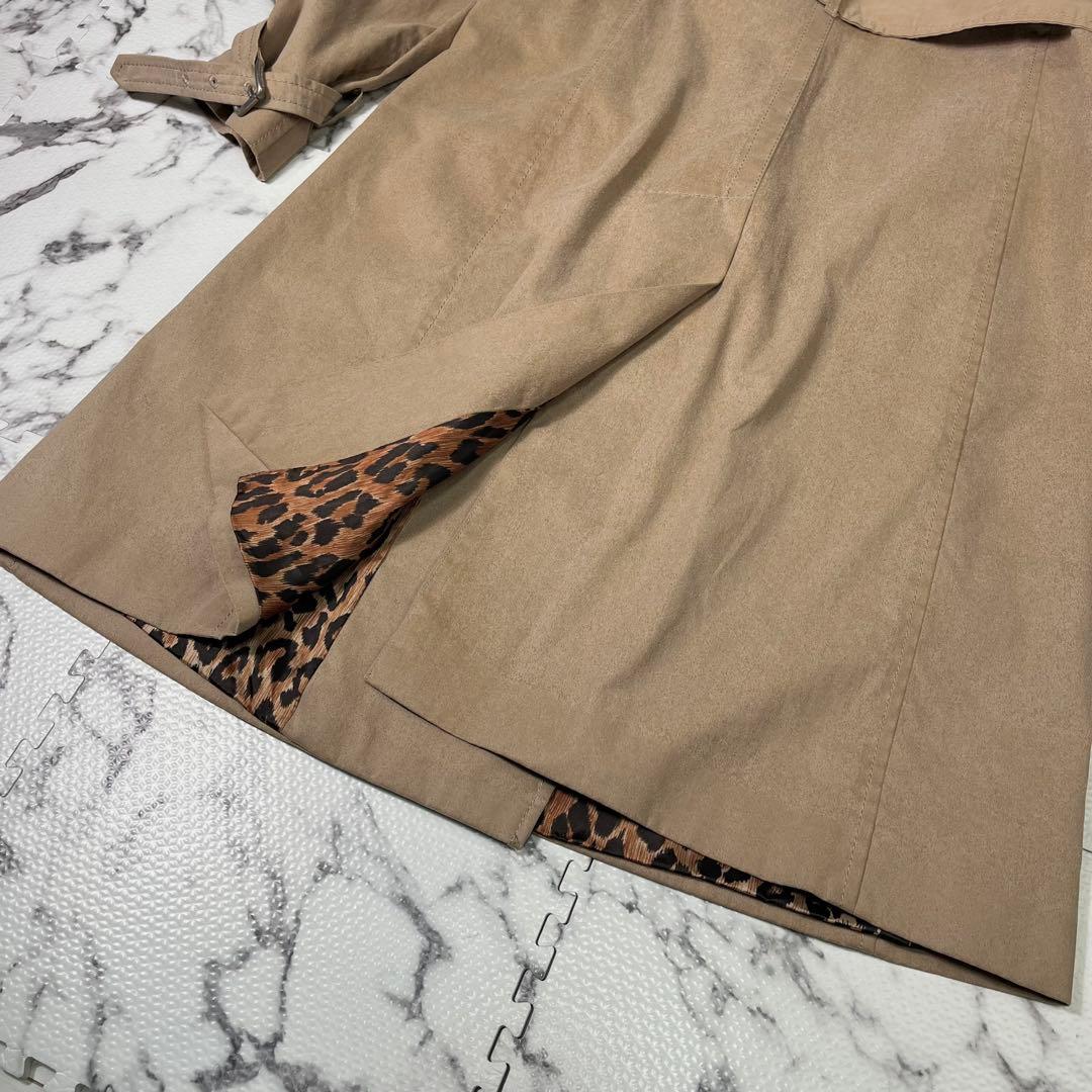 ドルチェ&ガッバーナ　トレンチコート　レオパード　ベルト　ロング丈　ベルテッド