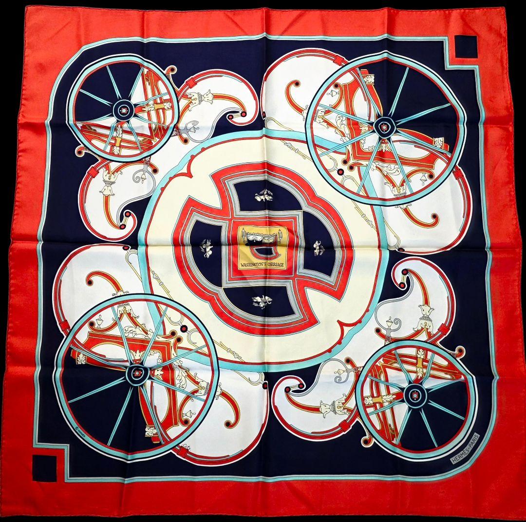 エルメス♡カレ90 ジョージワシントンの馬 スカーフ