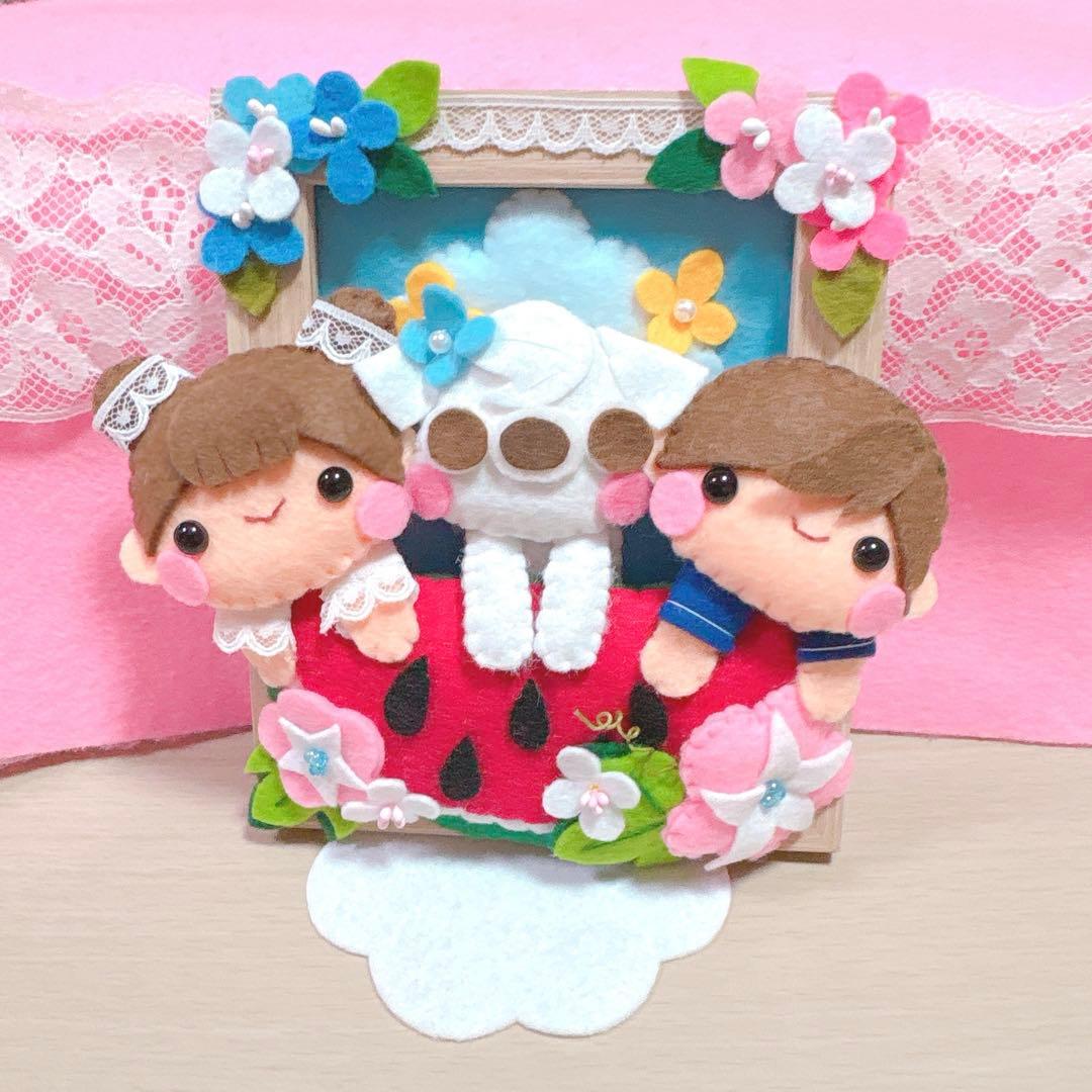 オーダーページ2・フェルト飾り・フェルトリース✽わんちゃんと一緒