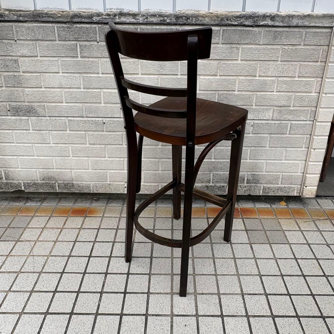 ⑸ 北欧レトロ 木製椅子 ベントウッドハイスツール バーチェア ビンテージ
