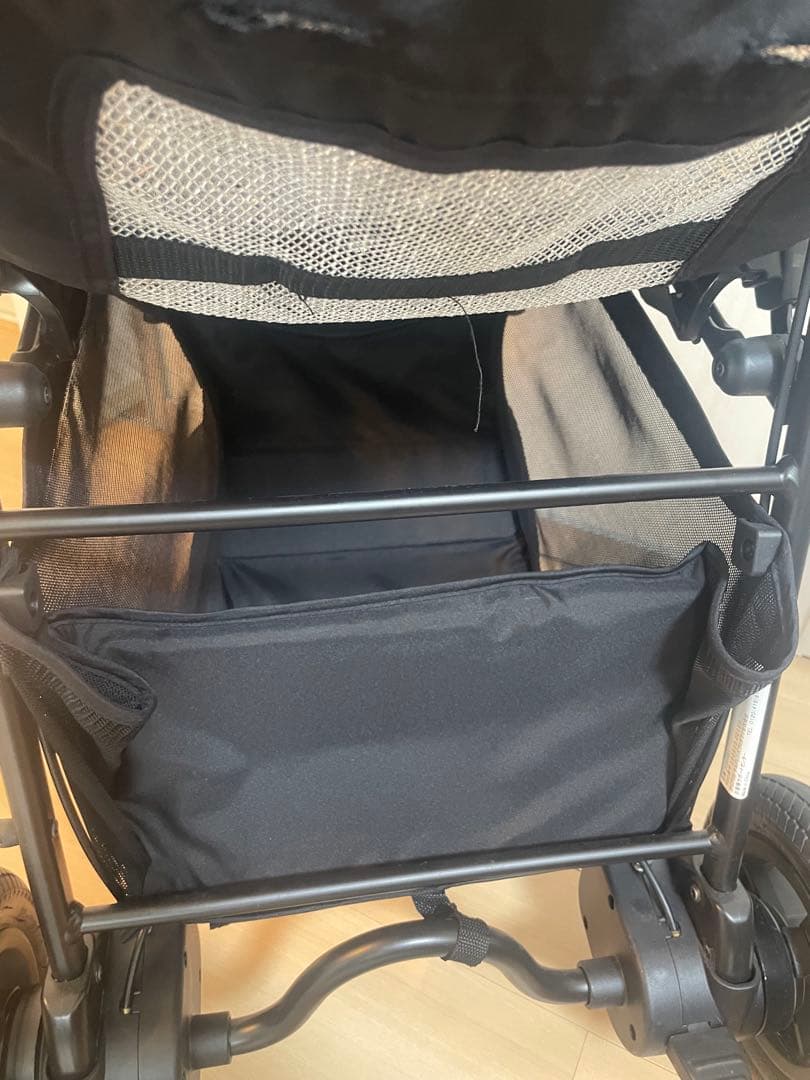 極美品　Aprica スムーヴプレミアム 折りたたみ式ベビーカー　黒　グレー