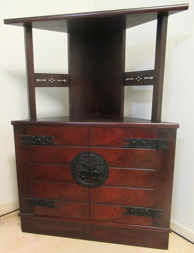 コーナーシェルフ 時代箪笥 和家具 民芸家具 アンティーク 飾り棚 送料込