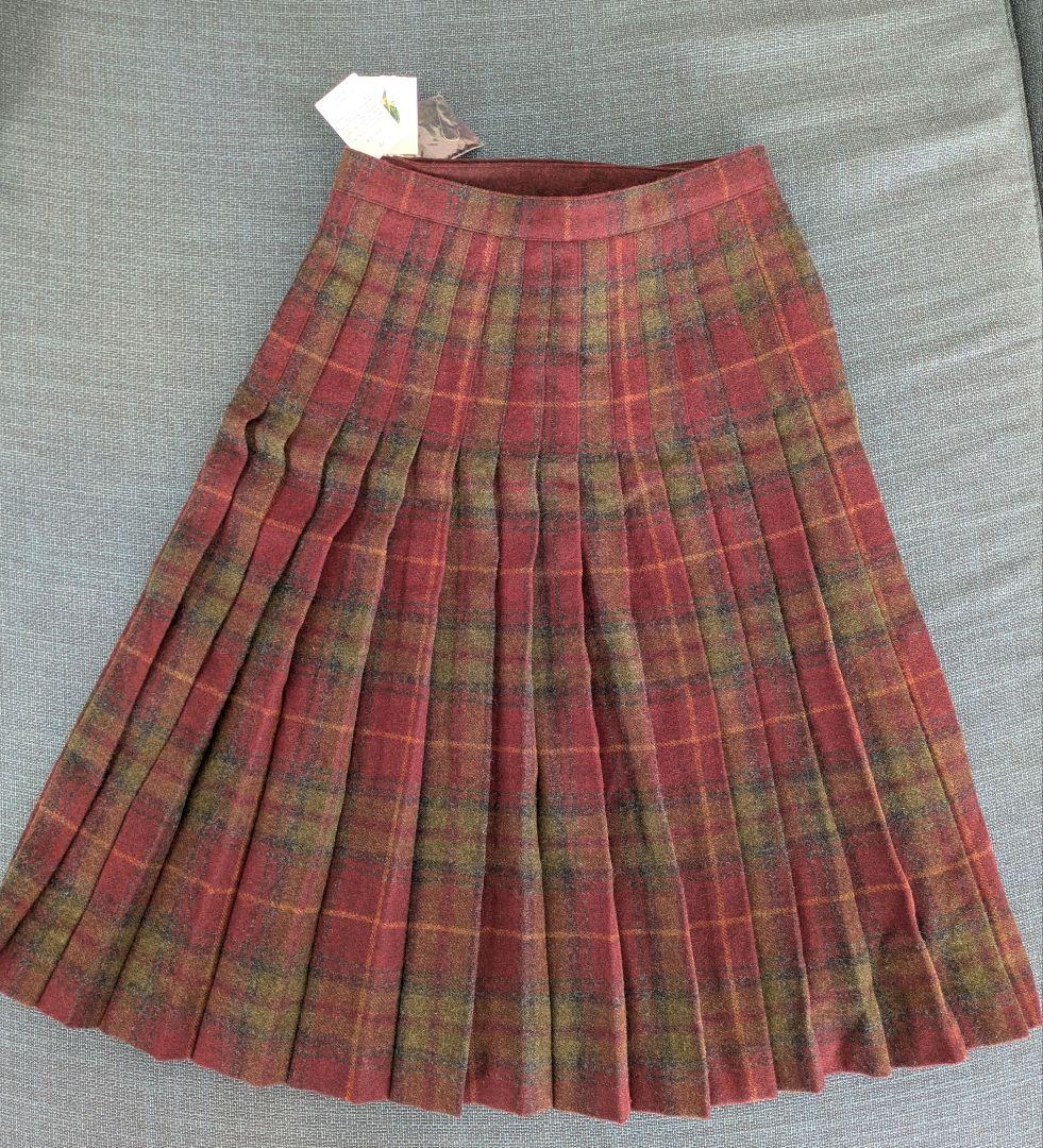 【新品タグ付】マドモアゼルノンノン チェック ウール スカート チェック