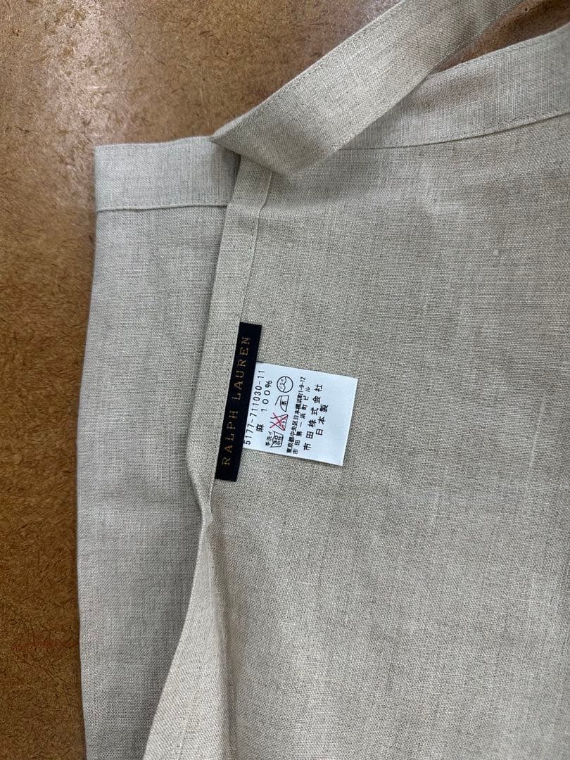 RALPH LAUREN 刺繍入り麻エプロン