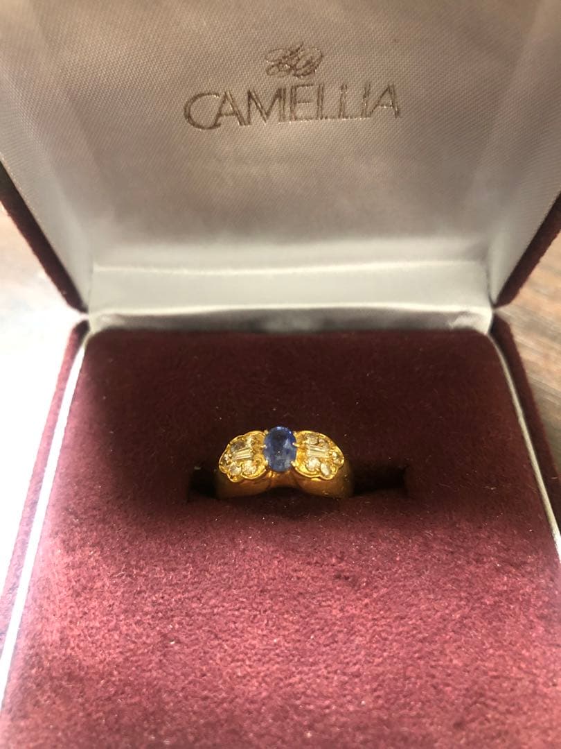 ミ*読様 指輪総重量約4g サファイアダイヤモンドエレガントリング18Kゴールド