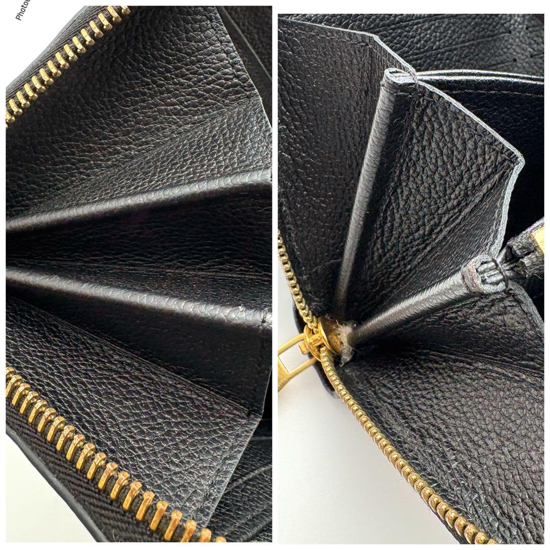 【良品】ルイヴィトン アンプラント ラウンドジップ 長財布 ブラック