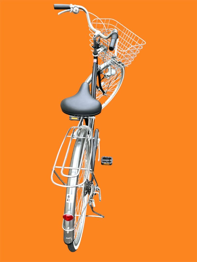 【大阪市周辺限定】シティサイクル ブラック 前カゴ付き