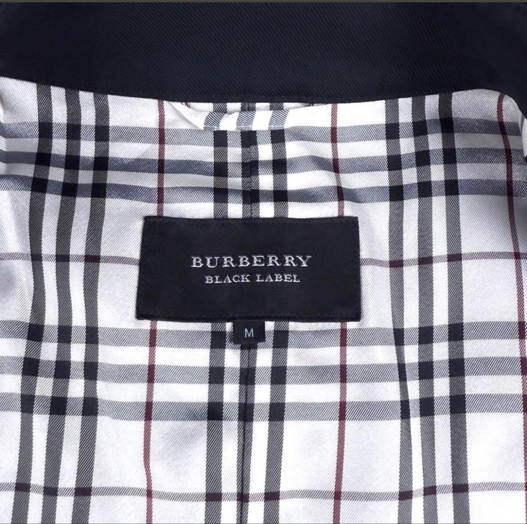 極美品バーバリーブラックレーベルナポレオンコート銀釦刻印ノバチェック黒M〜L相当