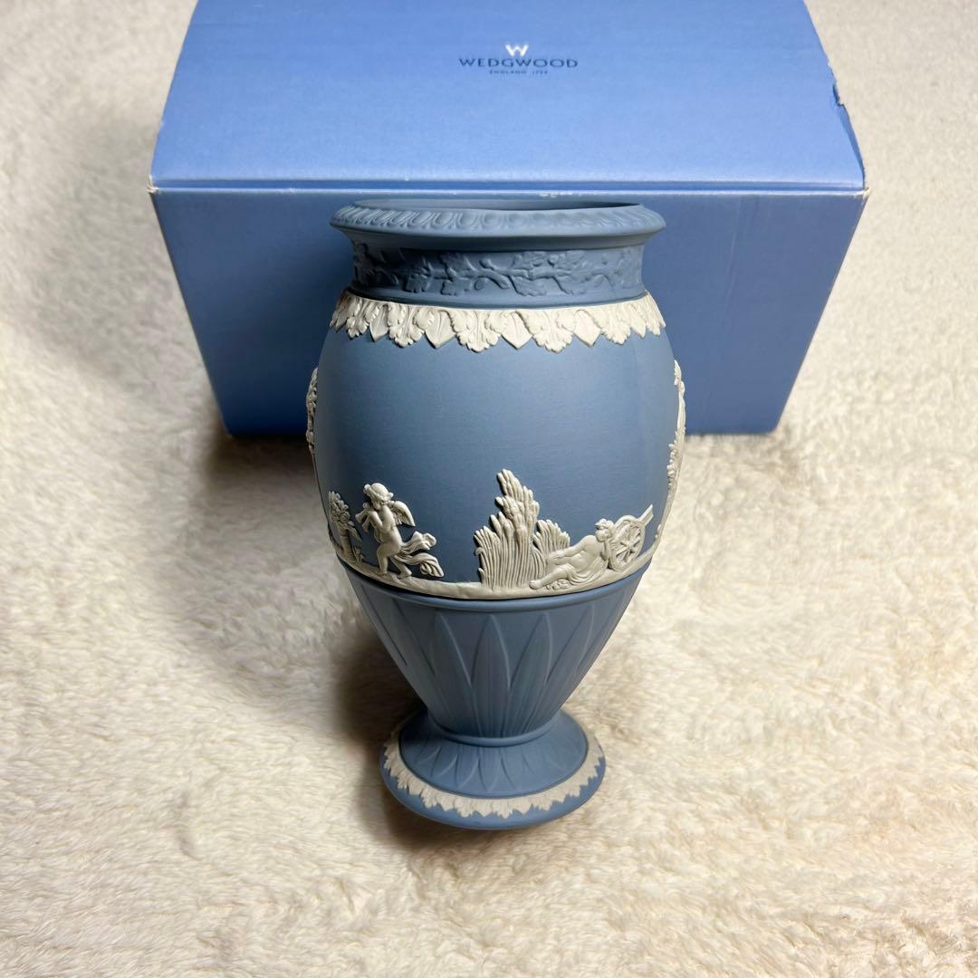 ウェッジウッド箱付　ジャスパー花瓶