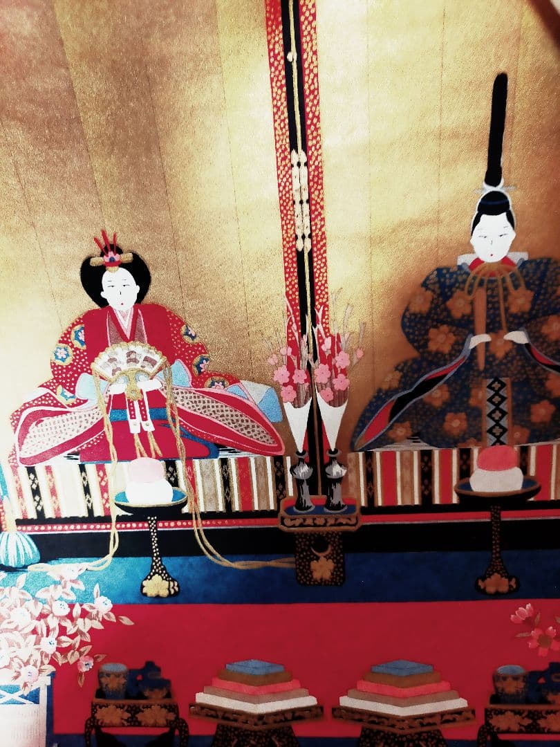 和紙〘立版古〙江戸時代おもちゃ絵　ポスター　(桃の節句)　ひなまつり