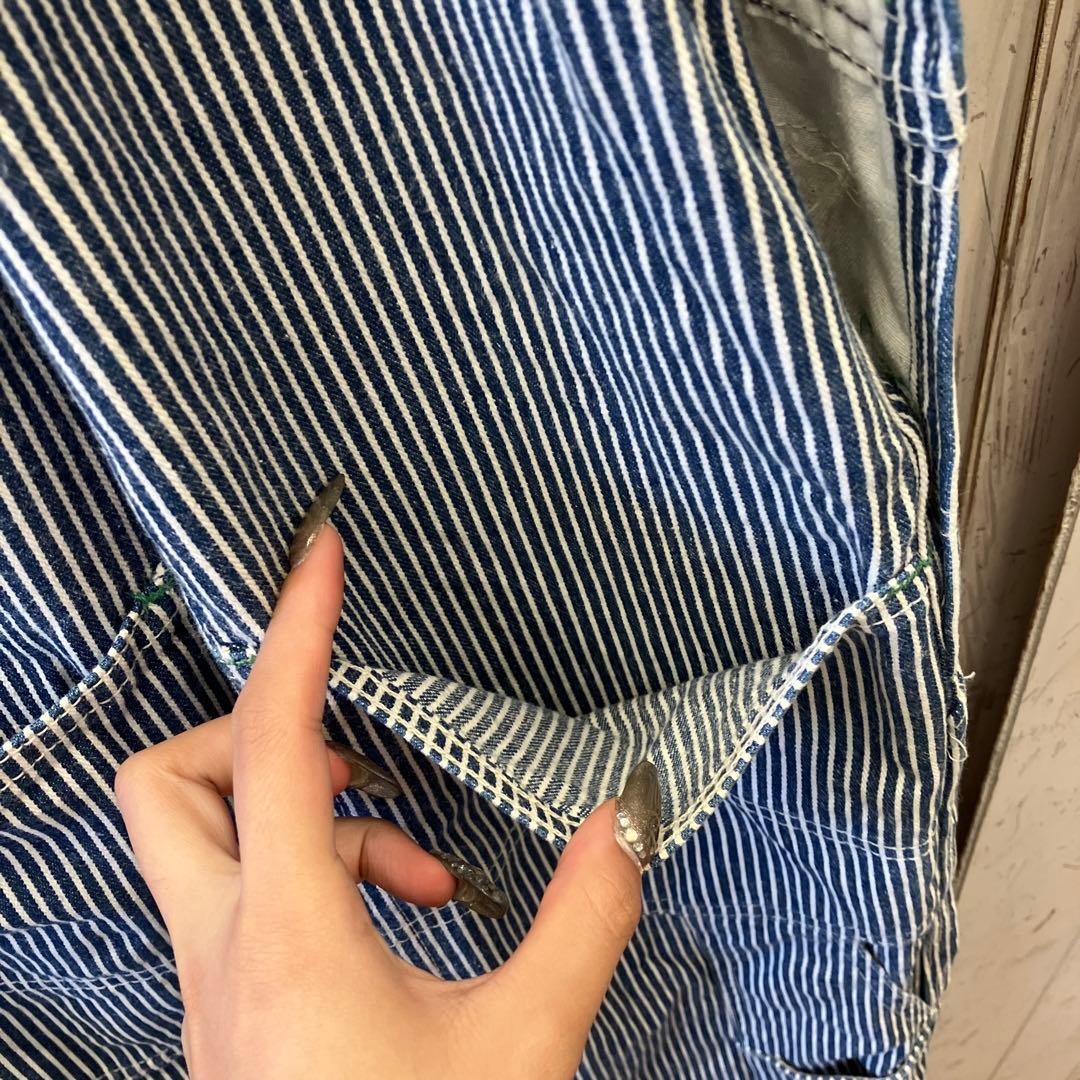 9.8 オシュコシュ USA製 ヒッコリー オーバーオール つなぎ ワークウェア